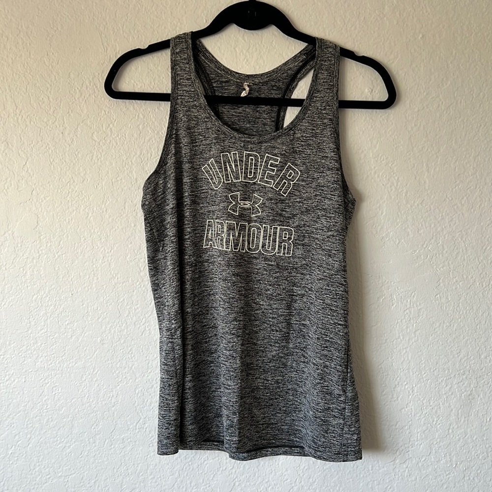 Under Armour, charcoal gray tank top